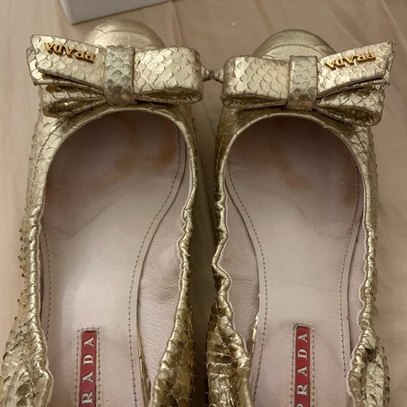 Prada gold snakeskin flats - Picture 5 of 5